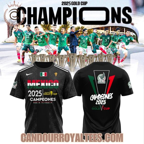 México campeón de la Copa Oro de la CONCACAF 2025 Black Tshirt, Hoodie