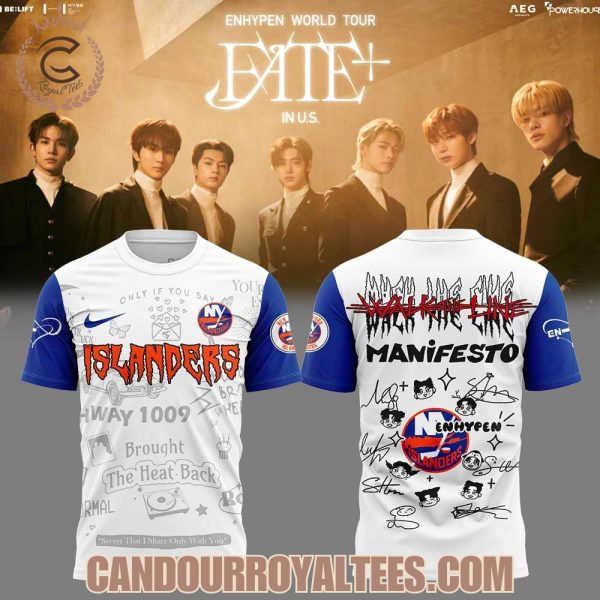 New York Islanders x Enhypen Walk The Line 2025 Signature Tshirt, Hoodie