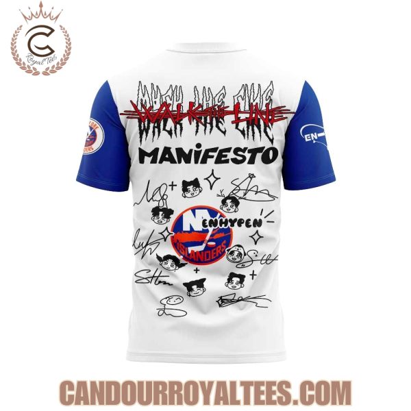 New York Islanders x Enhypen Walk The Line 2025 Signature Tshirt, Hoodie