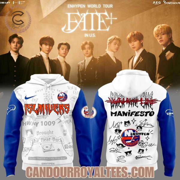 New York Islanders x Enhypen Walk The Line 2025 Signature Tshirt, Hoodie