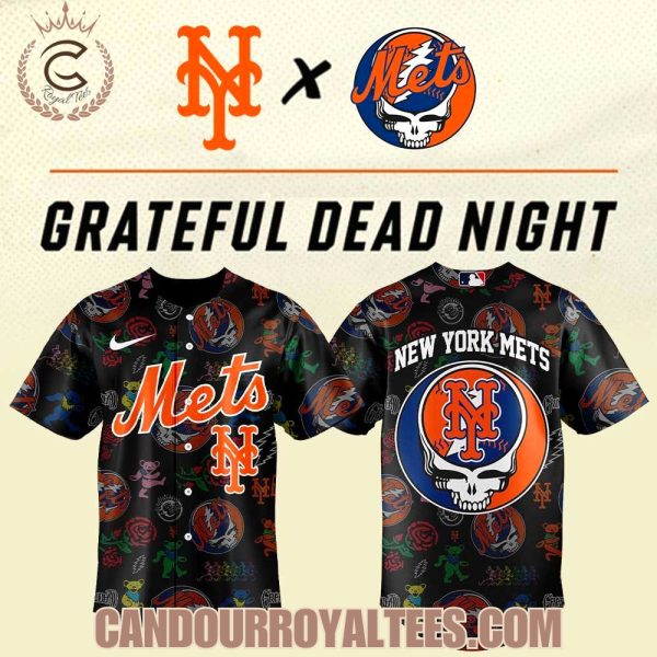 New York Mets Grateful Dead Night Black Jersey
