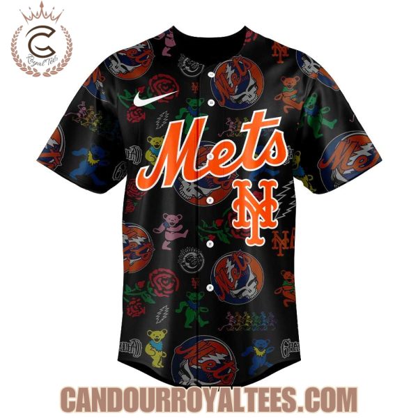 New York Mets Grateful Dead Night Black Jersey