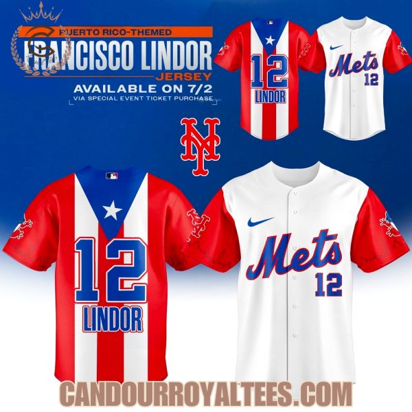 New York Mets Puerto Rico Themed Francisco Lindor Jersey 2025
