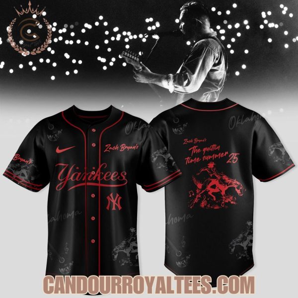 New York Yankees x Zach Bryan – The Quittin’ Time Tour 2025 Baseball Jersey