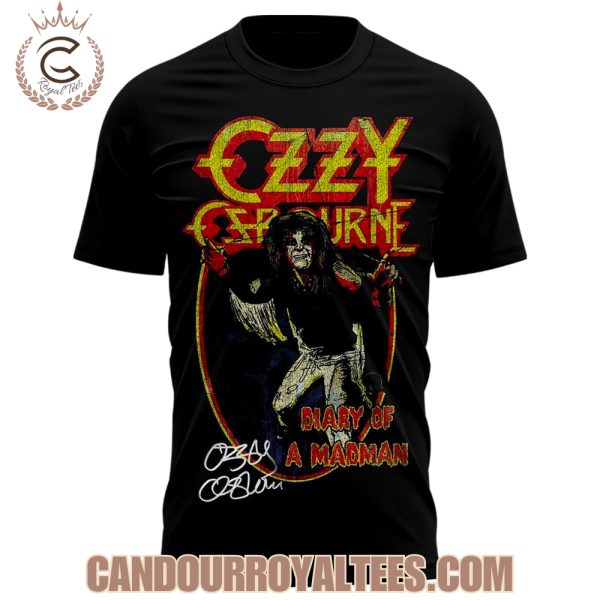 Ozzy Osbourne Diary of a Madman Vintage Album Signature T-Shirt