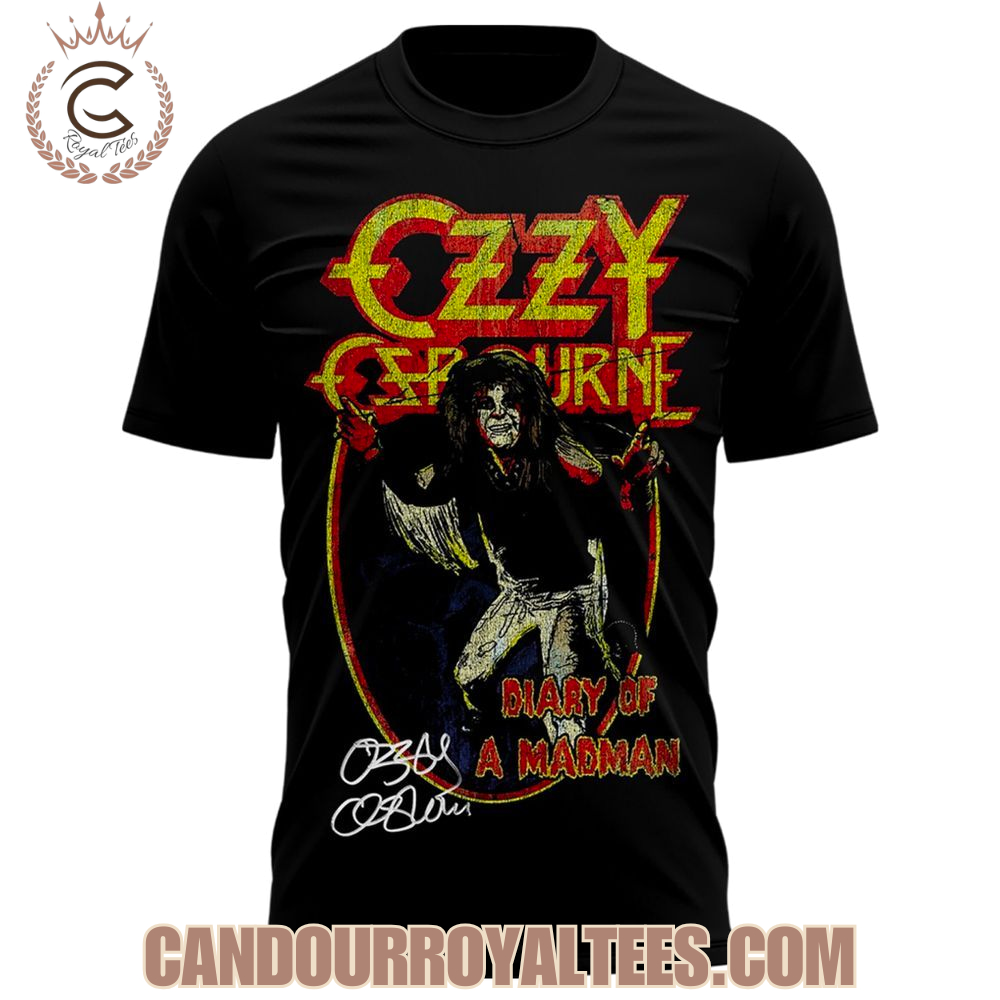 Ozzy Osbourne Diary of a Madman Vintage Album Signature T-Shirt Ozzy Osbourne Diary of a Madman Vintage Album Signature T-Shirt