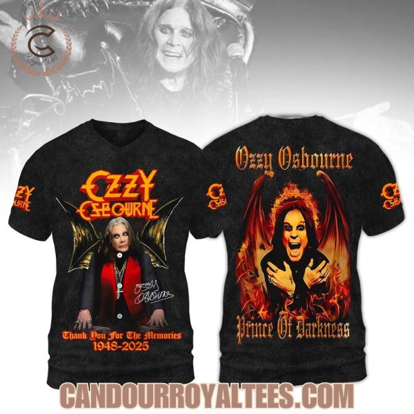 Ozzy Ozbourne Prince Of Darkness 1948-2025 Thank You For The Memories Tshirt, Hoodie