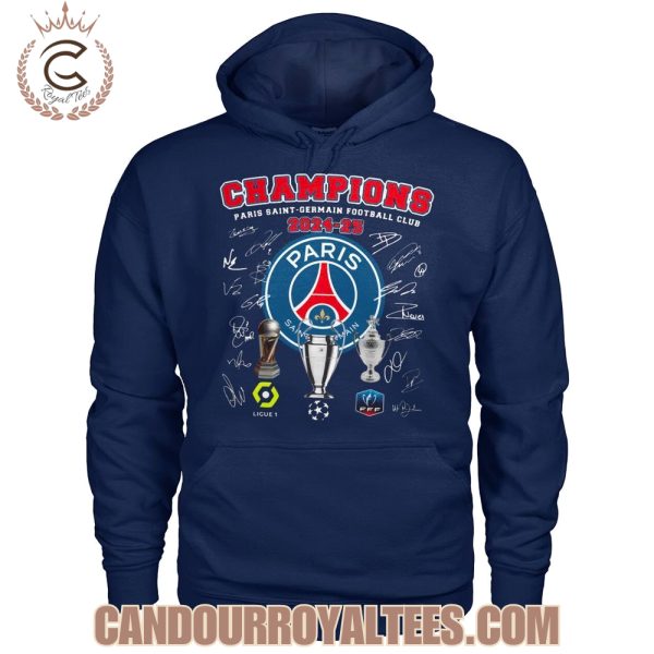 Paris Saint-Germain Football Club Champions 2024-25 T-Shirt