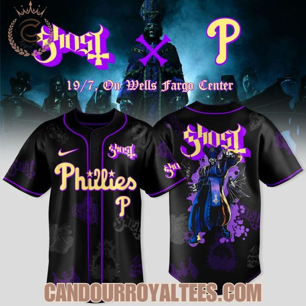 Philadelphia Phillies x Ghost Band World Tour 2025 Baseball Jersey