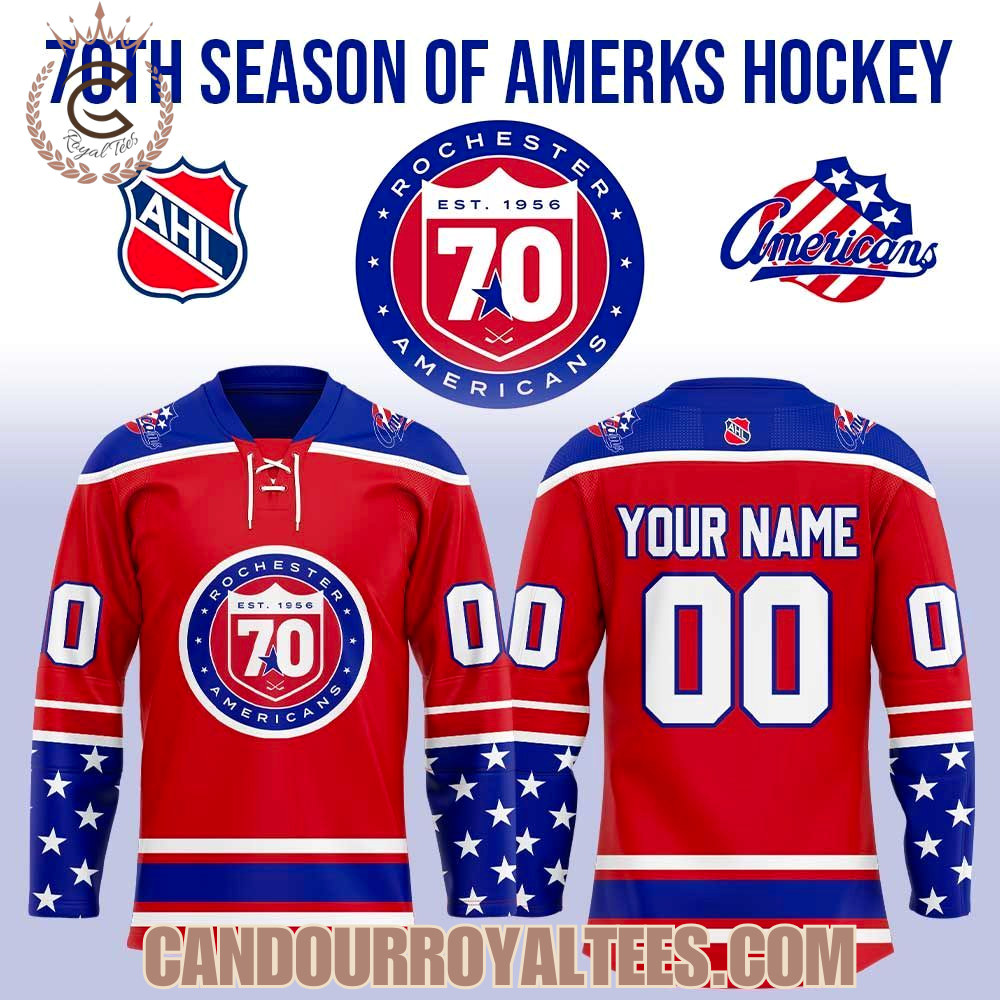 Rochester Americans 70th Season of Amerks Hockey Jersey Rochester Americans 70th Season of Amerks Hockey Jersey