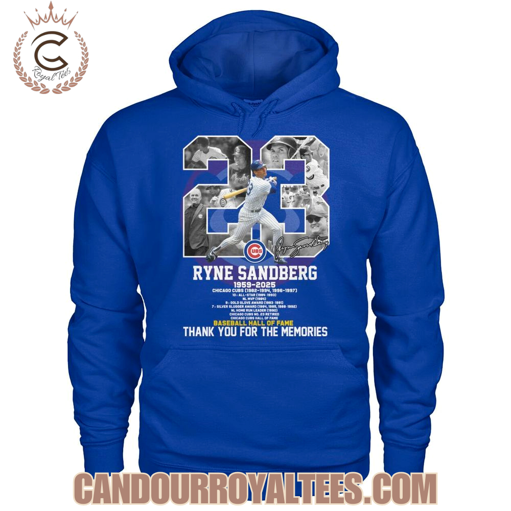 Ryne Sandberg 1959-2025 Baseball Hall Of Fame Thank You For The Memories T-Shirt Ryne Sandberg 1959-2025 Baseball Hall Of Fame Thank You For The Memories T-Shirt