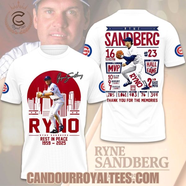 Ryne Sandberg Rest In Peace 1959-2025 Tshirt, Hoodie