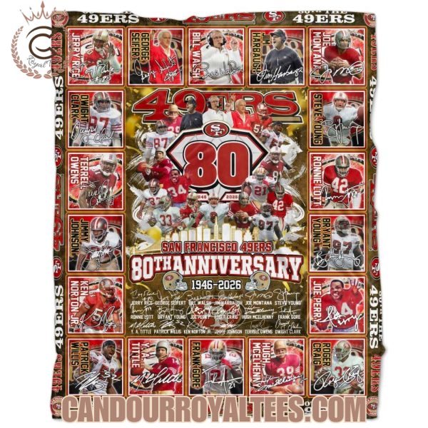San Francisco 49ers 80th Anniversary 1946-2026 Fleece Blanket