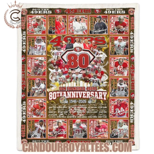 San Francisco 49ers 80th Anniversary 1946-2026 Fleece Blanket