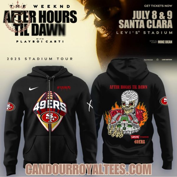 San Francisco 49ers x The Weeknd After Hours Til Dawn 2025 Tour Black Tshirt, Hoodie
