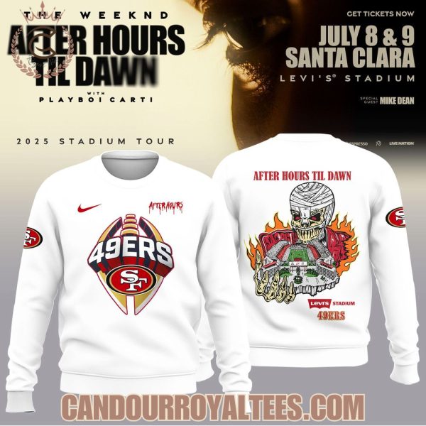 San Francisco 49ers x The Weeknd After Hours Til Dawn 2025 Tour White Tshirt, Hoodie