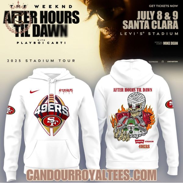 San Francisco 49ers x The Weeknd After Hours Til Dawn 2025 Tour White Tshirt, Hoodie