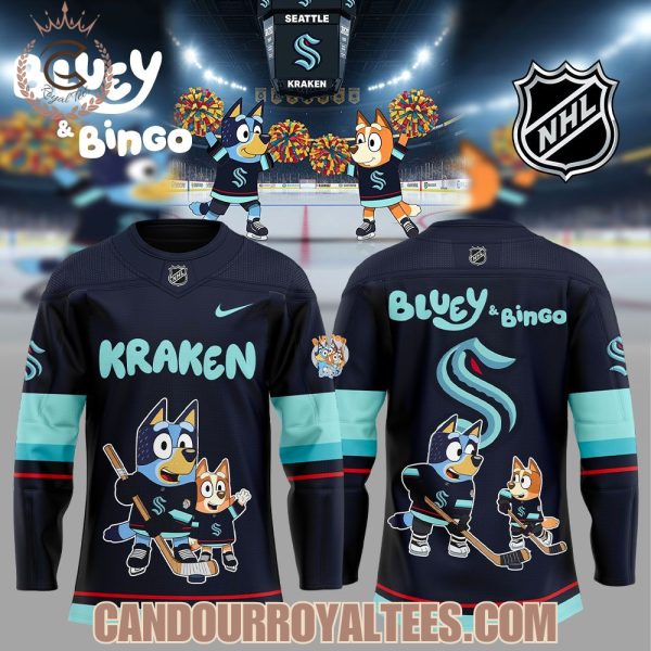 Seattle Kraken Bluey and Bingo Jersey