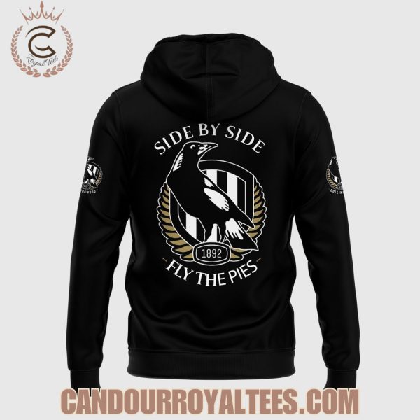 Side By Side 2025 Collingwood Football Club Fly The Magpies Hoodie