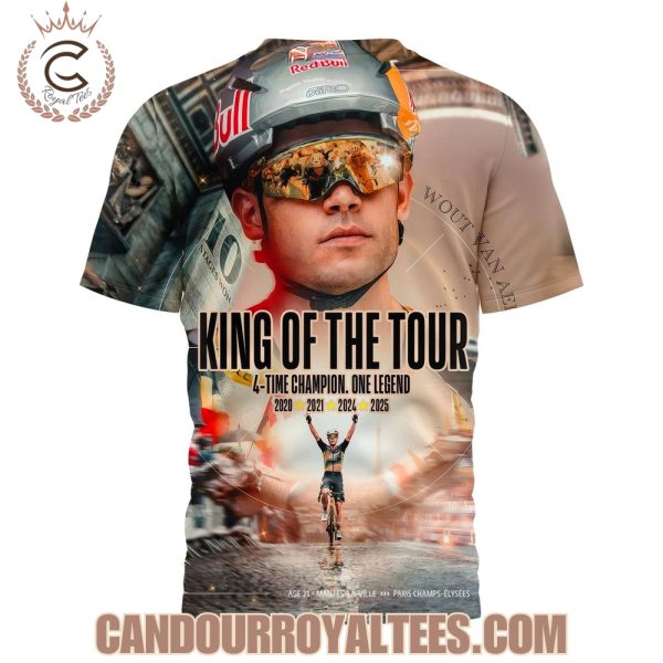 Tadej Pogacar King Of The Tour 4-Time Champion One Legend Tshirt