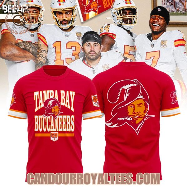 Tampa Bay Buccaneers 50th Season Game Red Tshirt, Hoodie