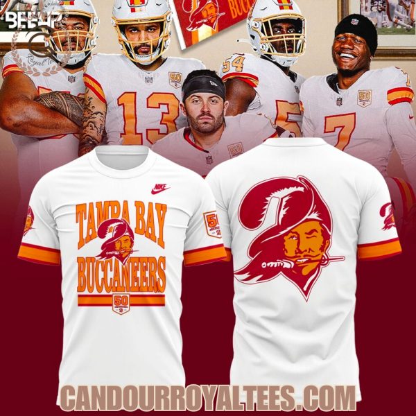 Tampa Bay Buccaneers 50th Season Game White Tshirt, Hoodie