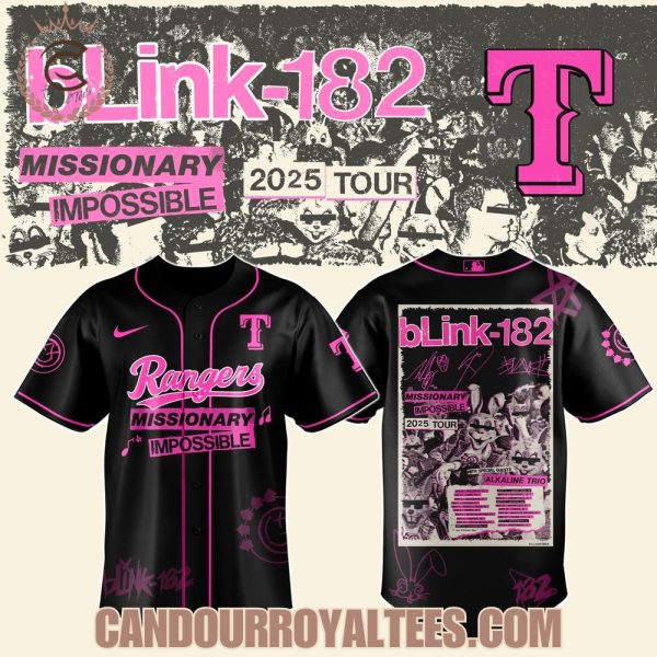 Texas Rangers x Blink-182 Missionary Impossible Tour 2025 Jersey
