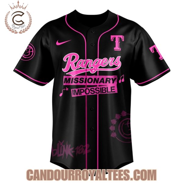 Texas Rangers x Blink-182 Missionary Impossible Tour 2025 Jersey