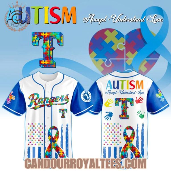 Texas Rangers x Special Autism Awareness Month 3D Baseball Jersey