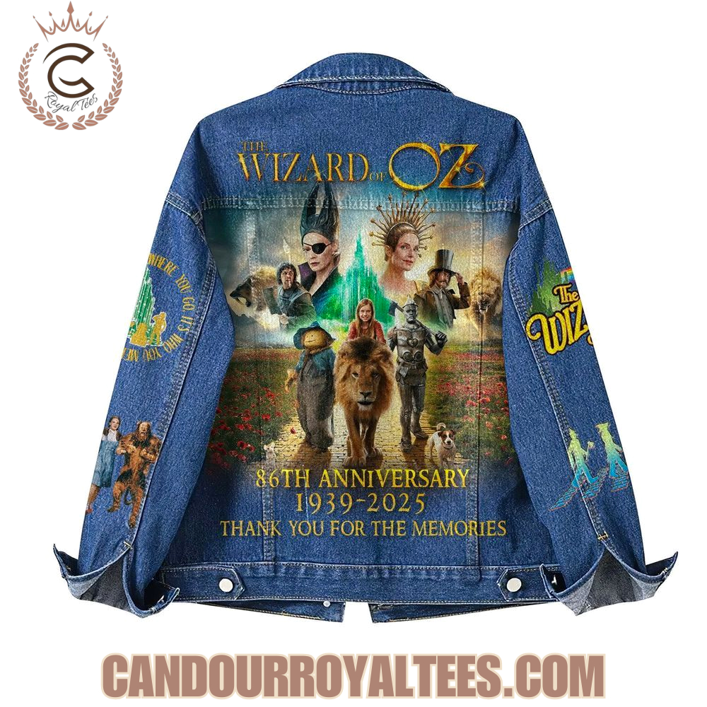 The Wizard Of Oz 86th Anniversary 1939 - 2025 Thank You For The Memories Denim Jacket The Wizard Of Oz 86th Anniversary 1939 - 2025 Thank You For The Memories Denim Jacket