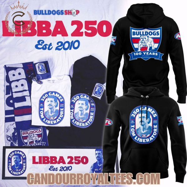 Western Bulldogs Tom Liberatore 250 Games Black Hoodie