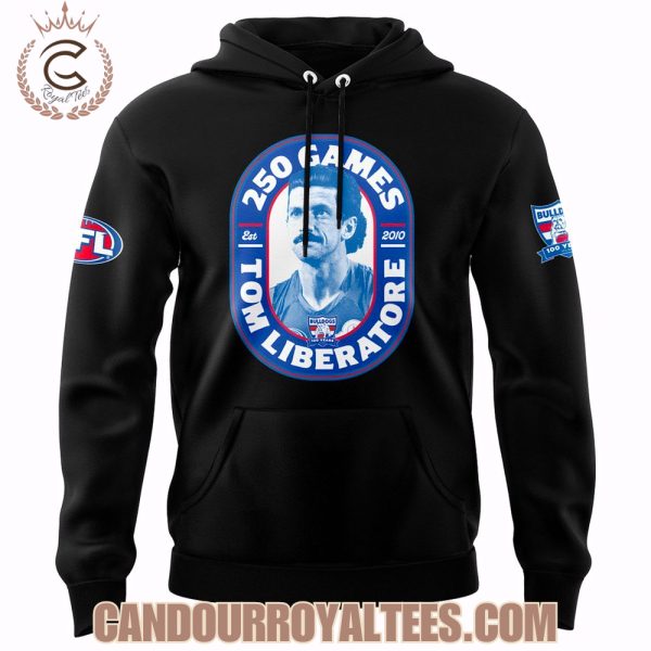 Western Bulldogs Tom Liberatore 250 Games Black Hoodie