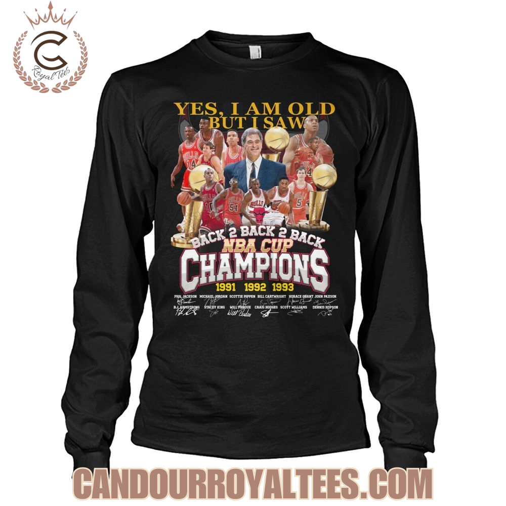 Yes, I Am Old But I Saw Chicago Bulls Back 2 Back 2 Back NBA Cup Champions 1991 1992 1993 T-Shirt Yes, I Am Old But I Saw Chicago Bulls Back 2 Back 2 Back NBA Cup Champions 1991 1992 1993 T-Shirt