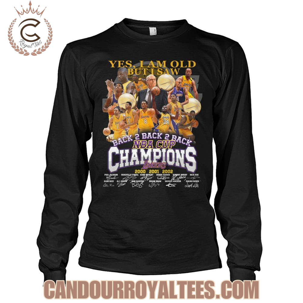 Yes, I Am Old But I Saw Los Angeles Lakers Back 2 Back 2 Back NBA Cup Champions 2000 2001 2002 T-Shirt Yes, I Am Old But I Saw Los Angeles Lakers Back 2 Back 2 Back NBA Cup Champions 2000 2001 2002 T-Shirt