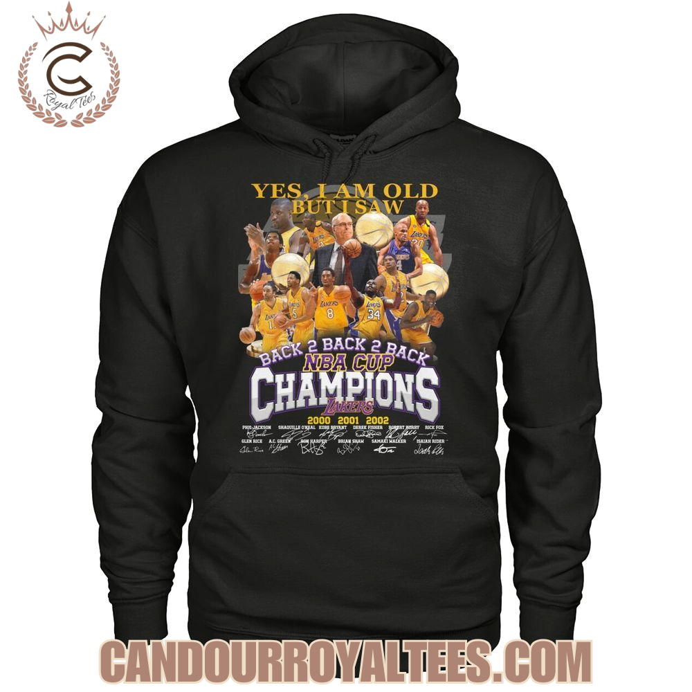 Yes, I Am Old But I Saw Los Angeles Lakers Back 2 Back 2 Back NBA Cup Champions 2000 2001 2002 T-Shirt Yes, I Am Old But I Saw Los Angeles Lakers Back 2 Back 2 Back NBA Cup Champions 2000 2001 2002 T-Shirt
