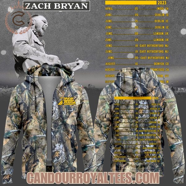 Zach Bryan Tour Schedule Show 2025 Camo Tshirt, Hoodie