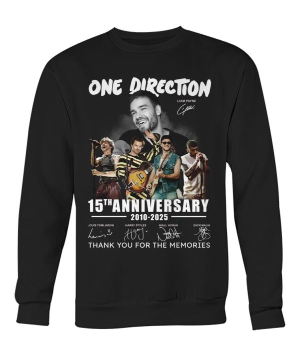 One Direction 15th Anniversary 2010 – 2025 Thank You For The Memories T-Shirt