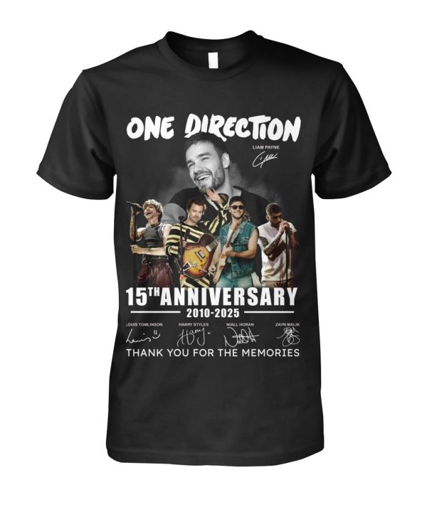 One Direction 15th Anniversary 2010 – 2025 Thank You For The Memories T-Shirt