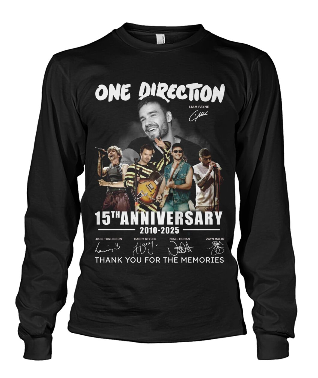 One Direction 15th Anniversary 2010 - 2025 Thank You For The Memories T-Shirt One Direction 15th Anniversary 2010 - 2025 Thank You For The Memories T-Shirt
