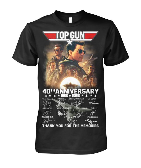 Top Gun 40th Anniversary 1986 – 2026 Thank You For The Memories T-Shirt