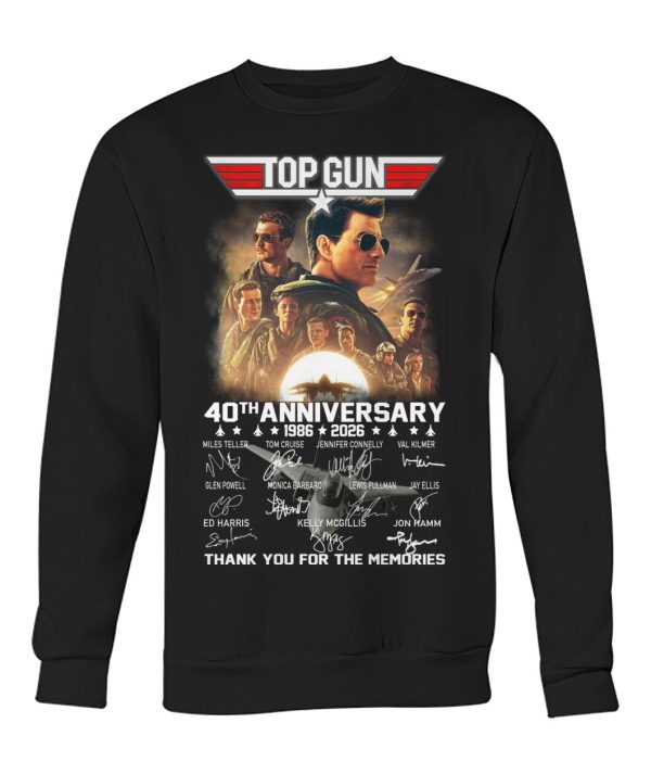 Top Gun 40th Anniversary 1986 – 2026 Thank You For The Memories T-Shirt