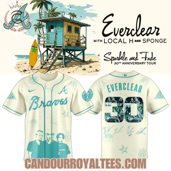 Atlanta Braves x Everclear Sparkle And Fade 30th Anniversary Tour 2025 Jersey