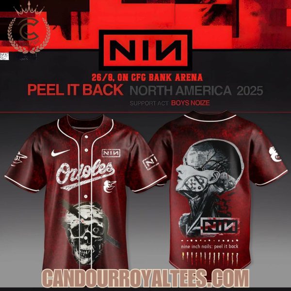 Baltimore Orioles x Nine Inch Nails Peel It Back Tour 2025 Jersey