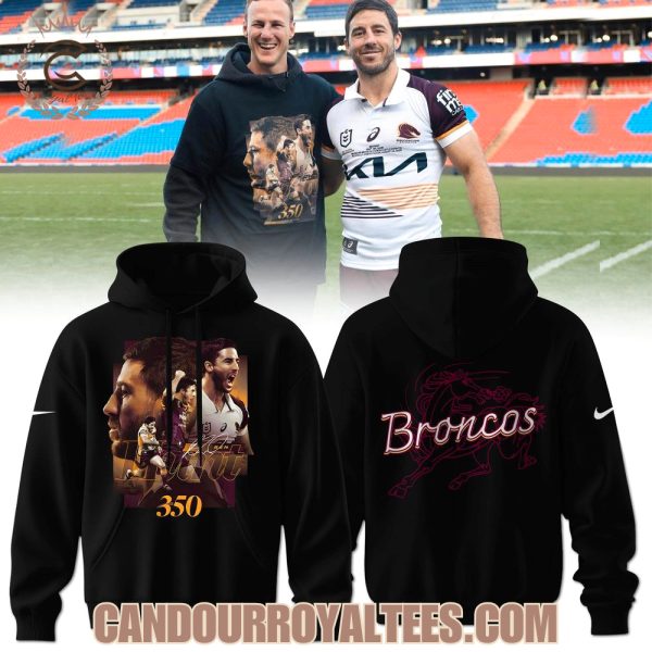 Brisbane Broncos Ben Hunt 350 Games Hoodie