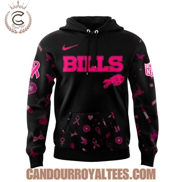 Buffalo Bills Nobody Fights Alone Breast Cancer Hoodie