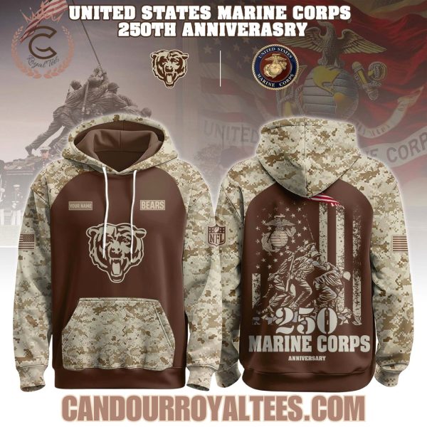 Chicago Bears U.S.M.C 250th Birthday Hoodie