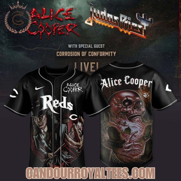 Cincinnati Reds x Alice Cooper & Judas Priest-North American Co-Headlining Tour 2025 Jersey