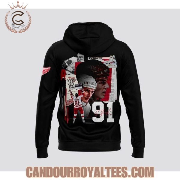 Detroit Red Wings 91 Sergei Fedorov Hoodie
