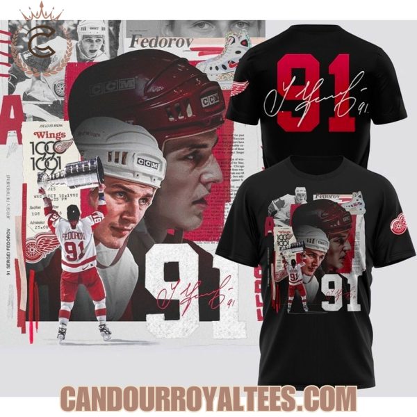 Detroit Red Wings 91 Sergei Fedorov Hoodie