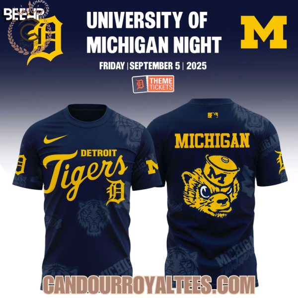 Detroit Tigers x Michigan Wolverines Night Game 2025 Hoodie
